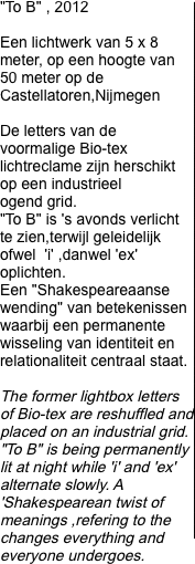 "To B" , 2012